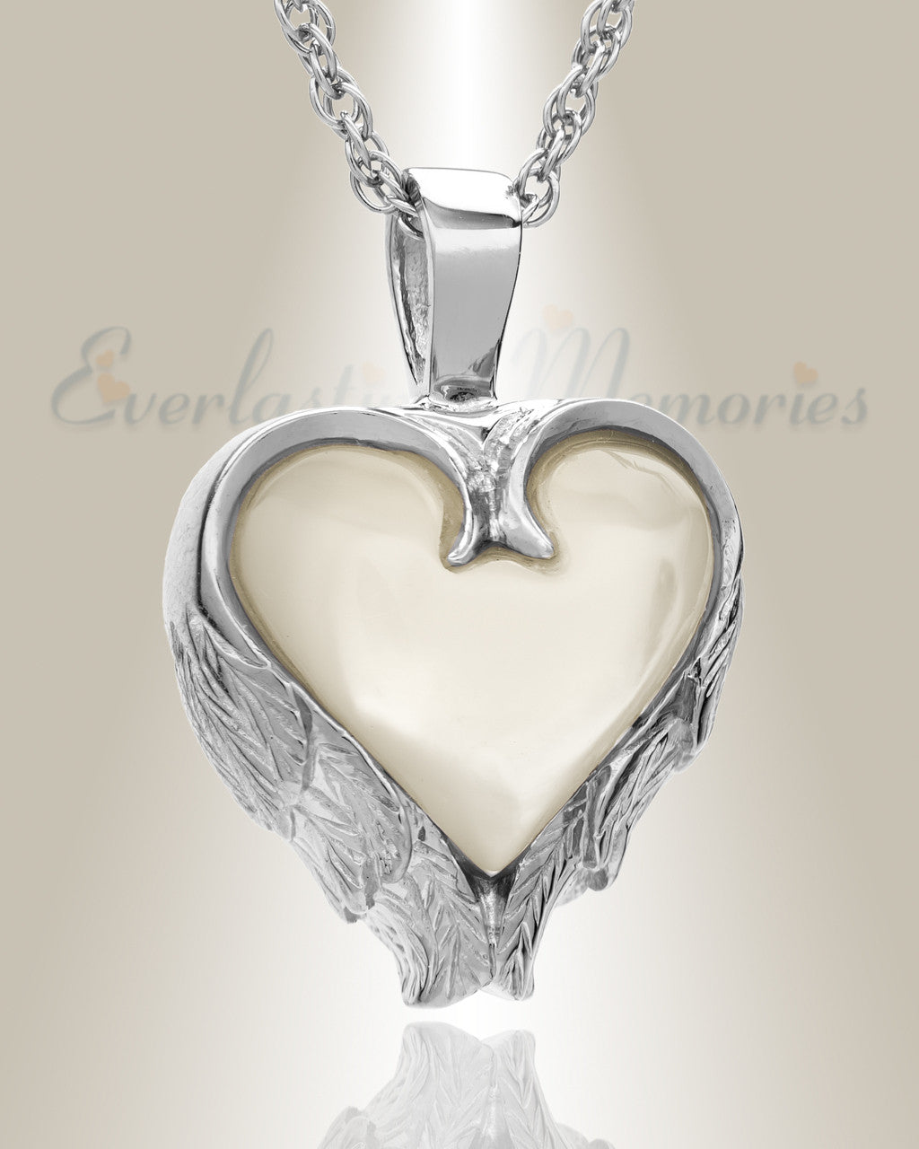 14k White Gold Innocent Heart Memorial Locket