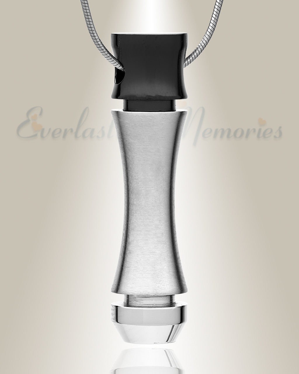 Forever Collection Black Silver Marvel Cylinder Keepsake Jewelry