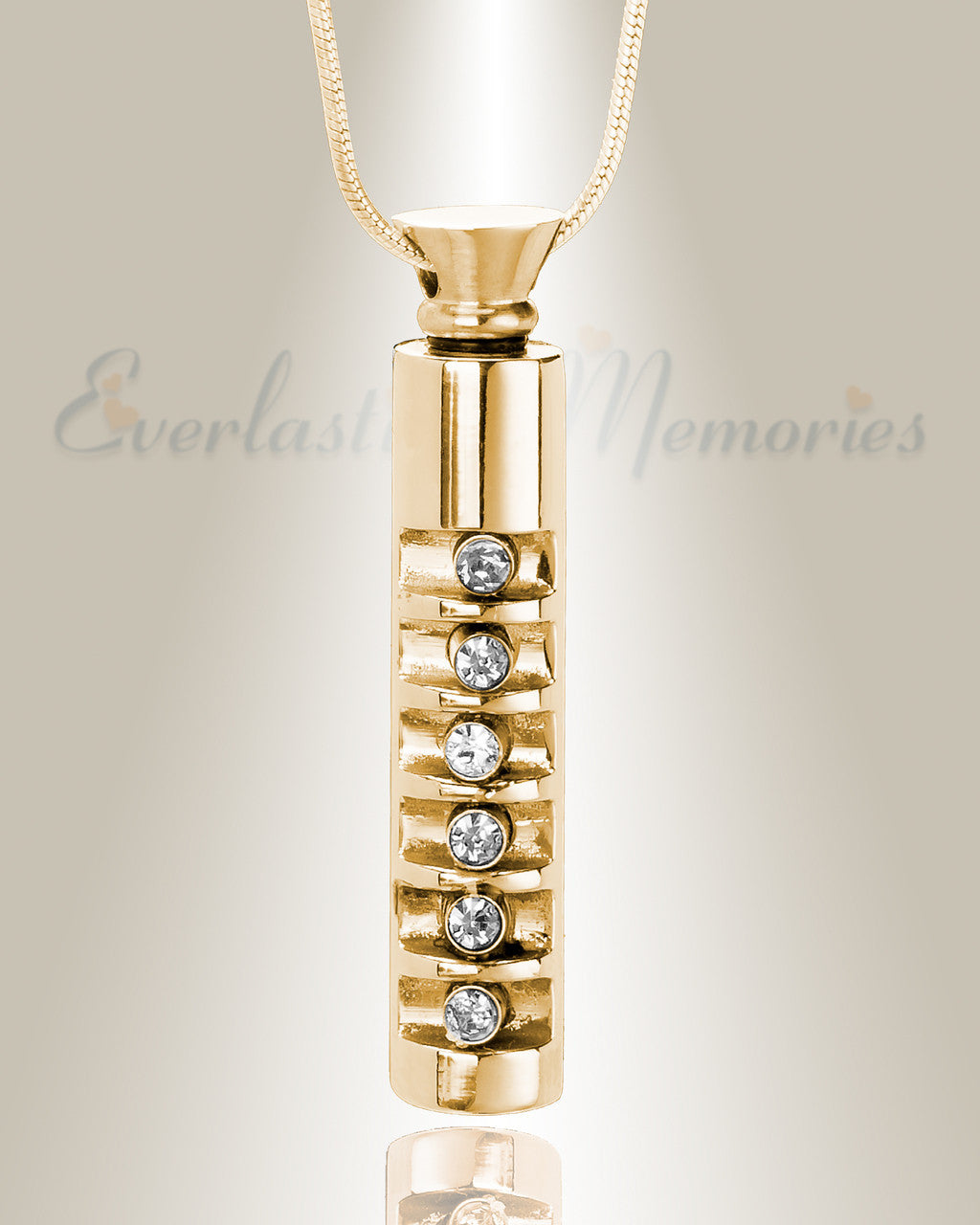 Gold Marvel Cylinder Cremation Jewelry
