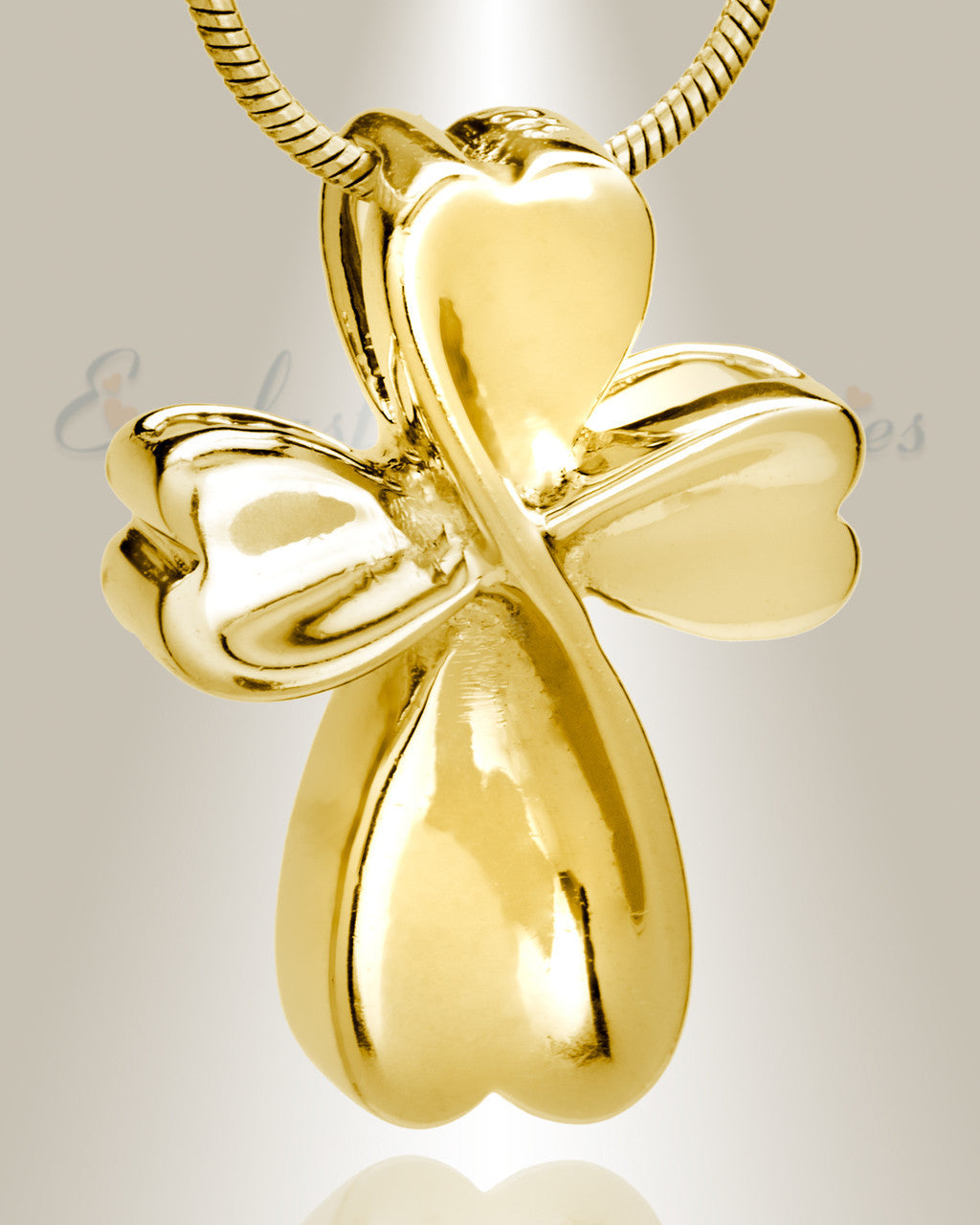 Gold Plated Contemporary Cross Memorial Jewelry