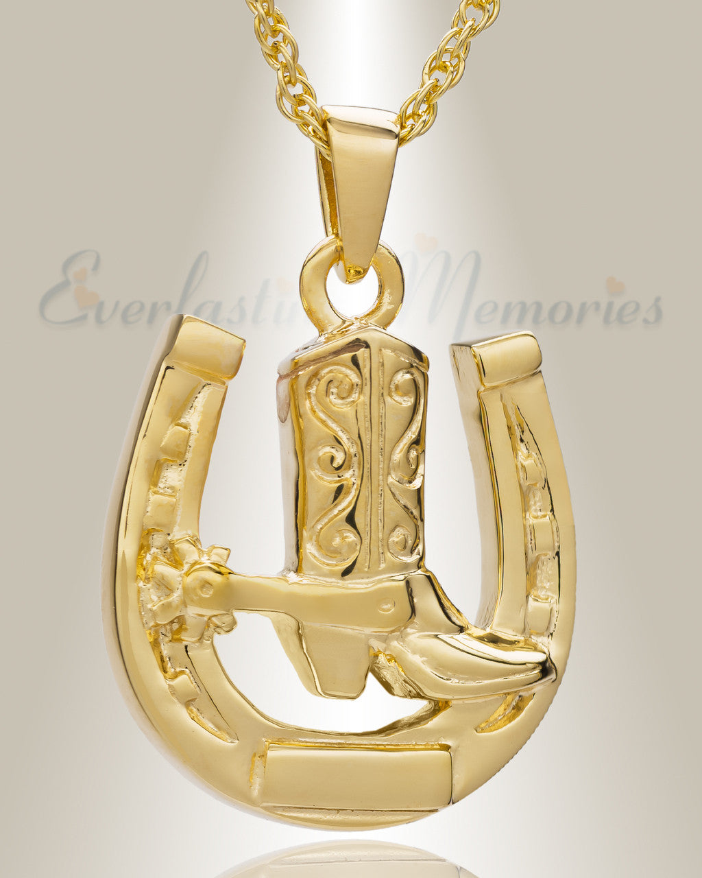 14K Gold Giddy Up Cremation Keepsake