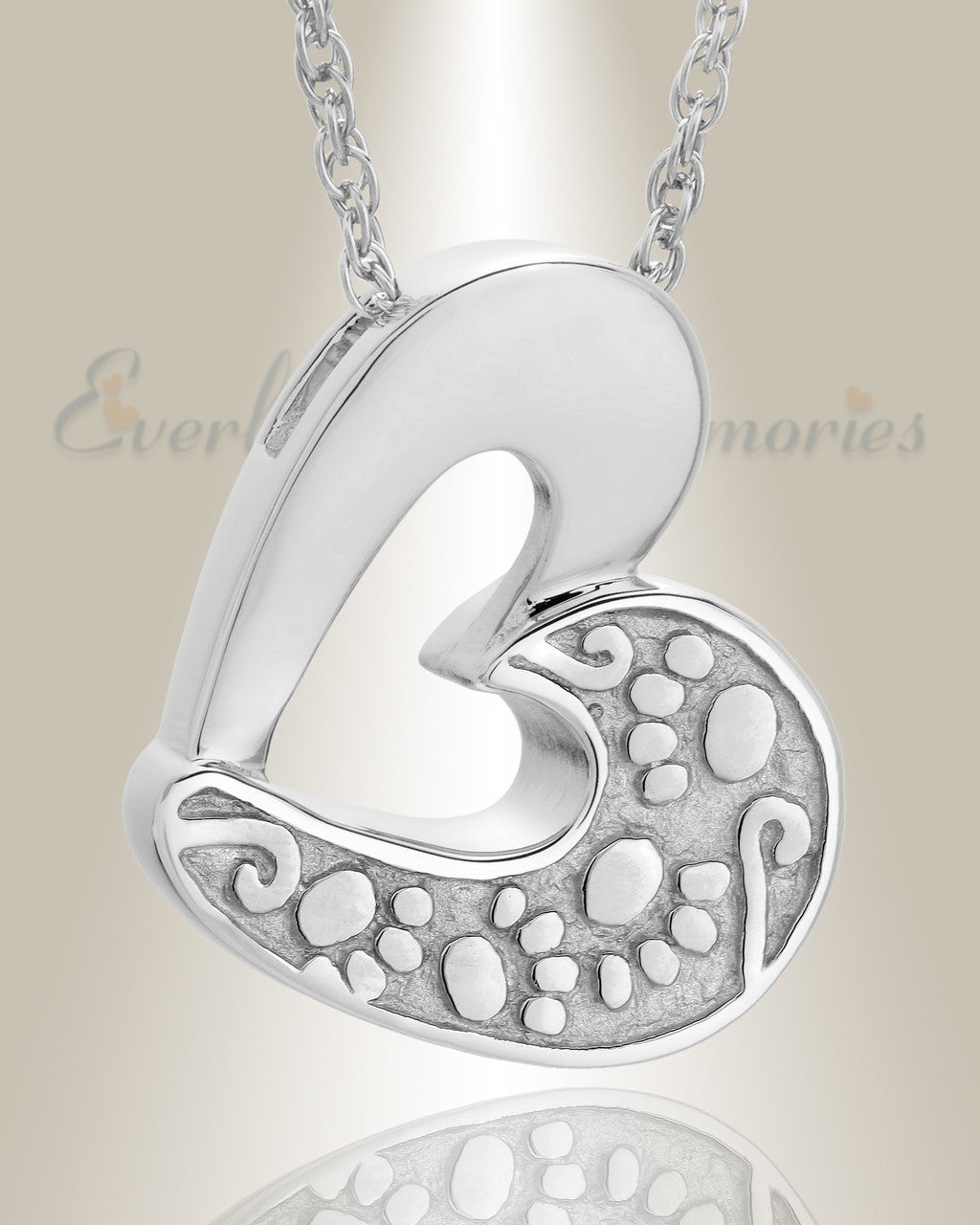 14k White Gold Tender Memory Pet Cremation Jewelry