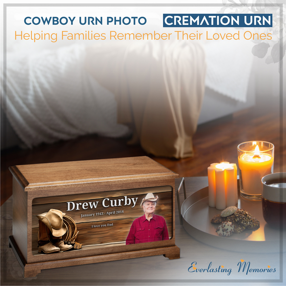 Cowboy Urn With Photo