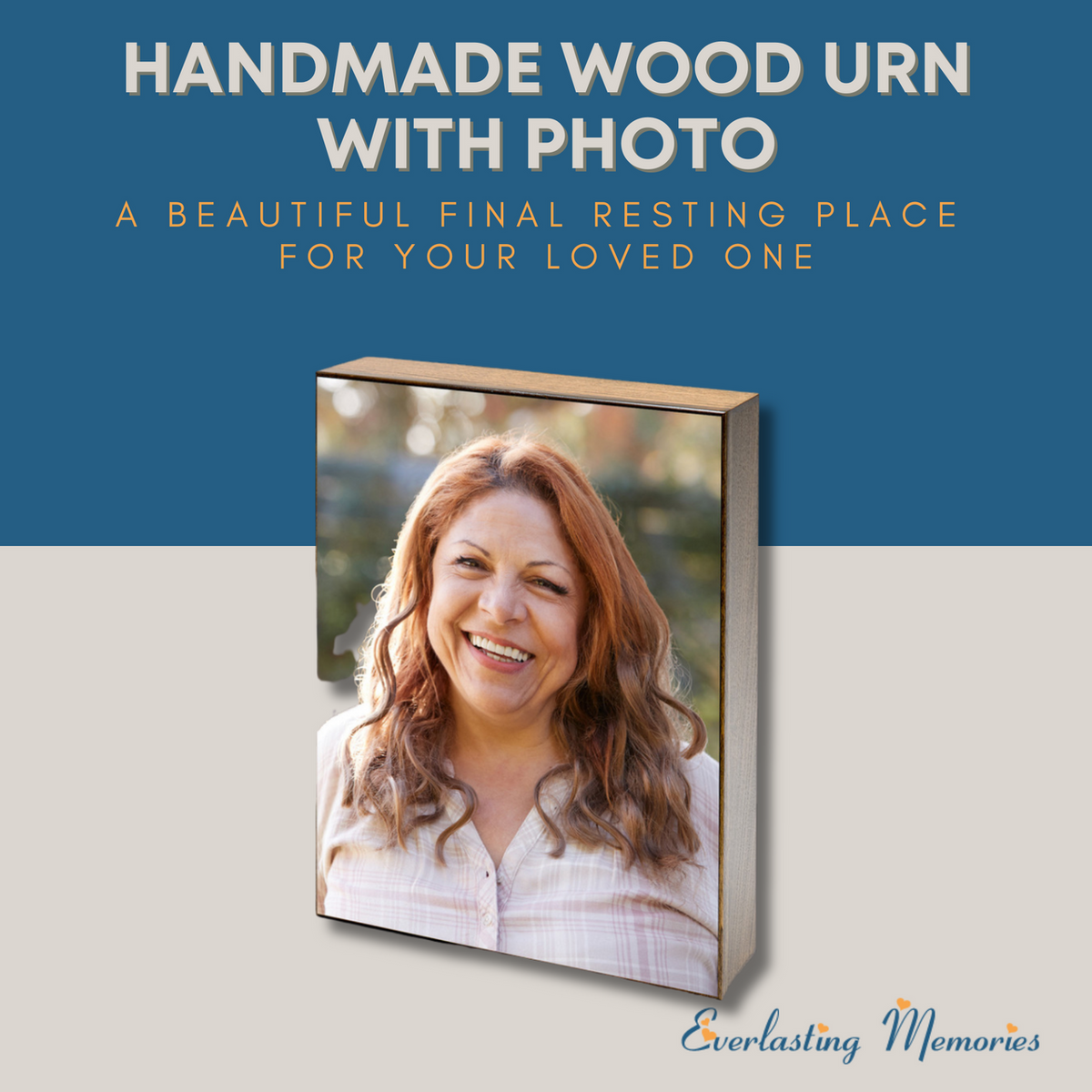 Cherished Memories Wood Photo Cremation Urn