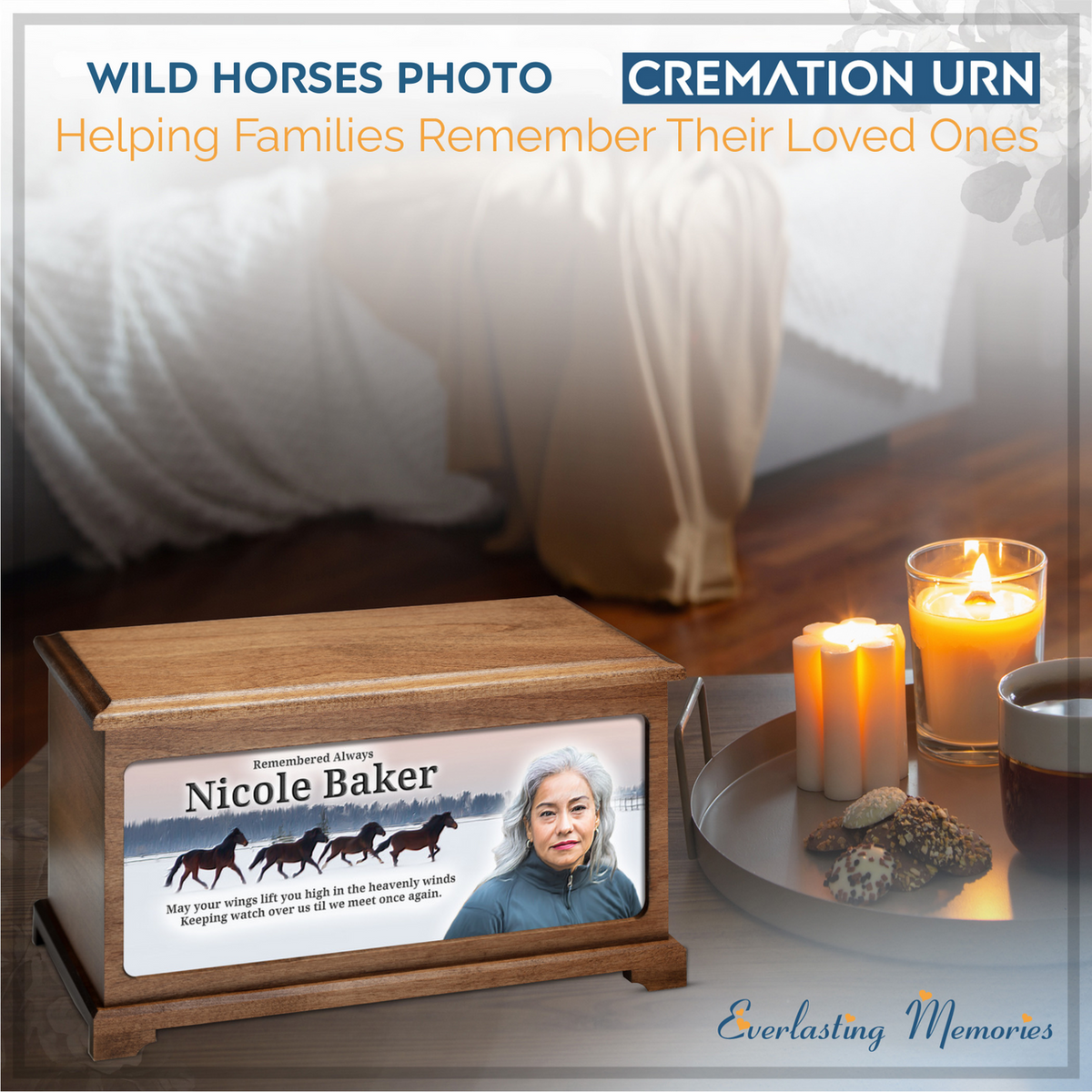 Wild Horses Digital Photo Urn