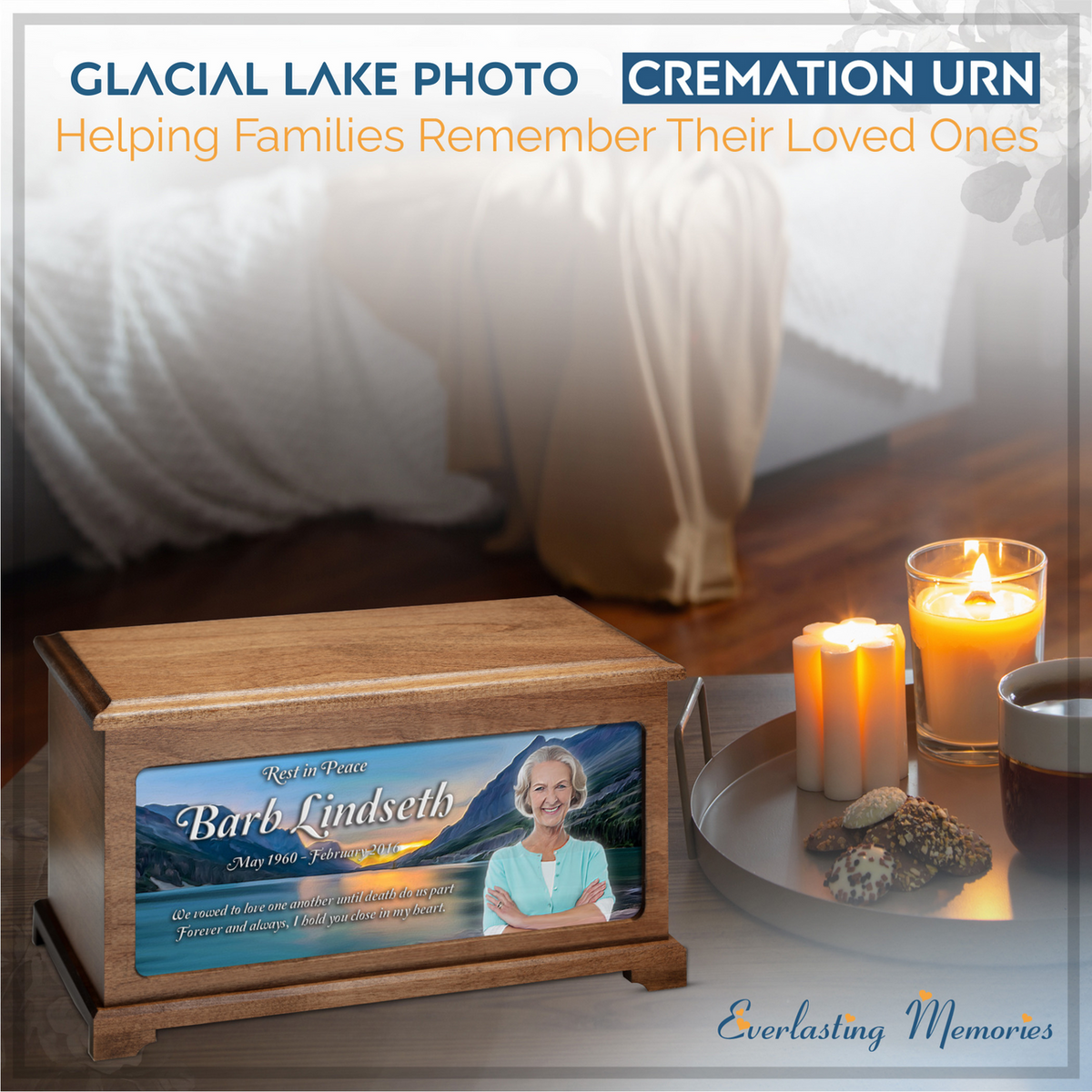 Glacial Lake Photo Cremation Urn