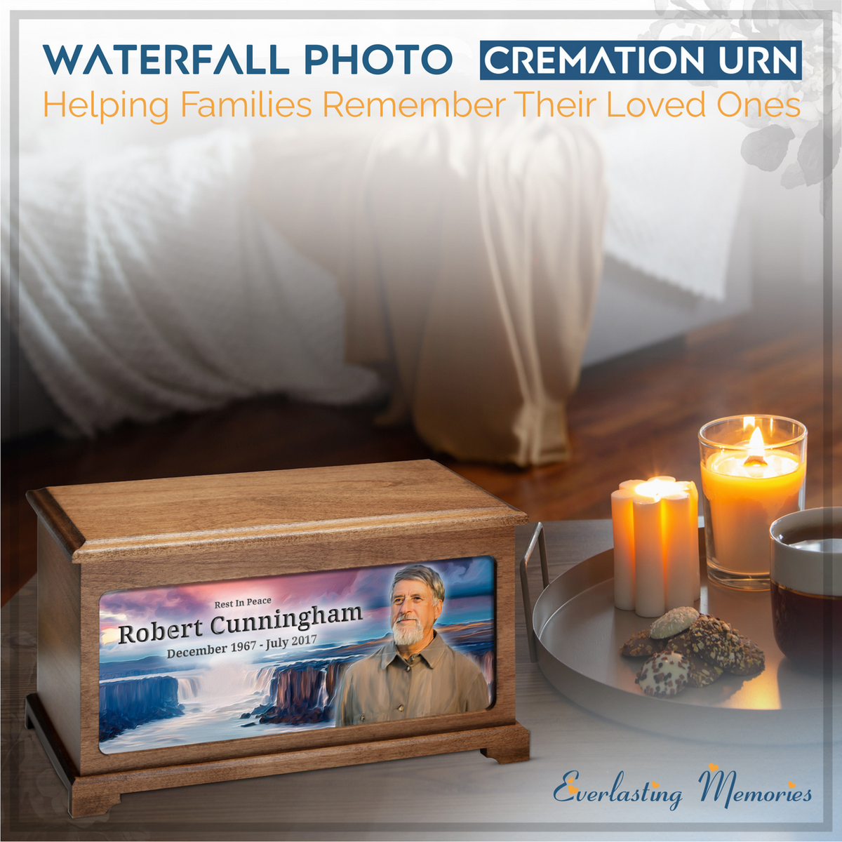 Waterfall Photo Urn For Ashes