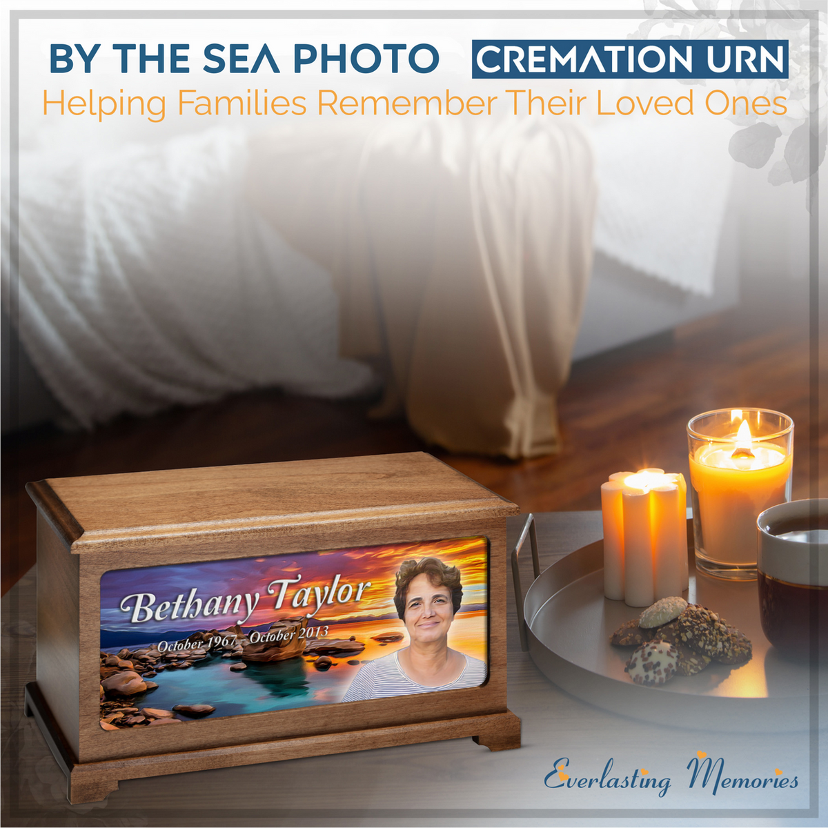 By The Sea Urn With Photo