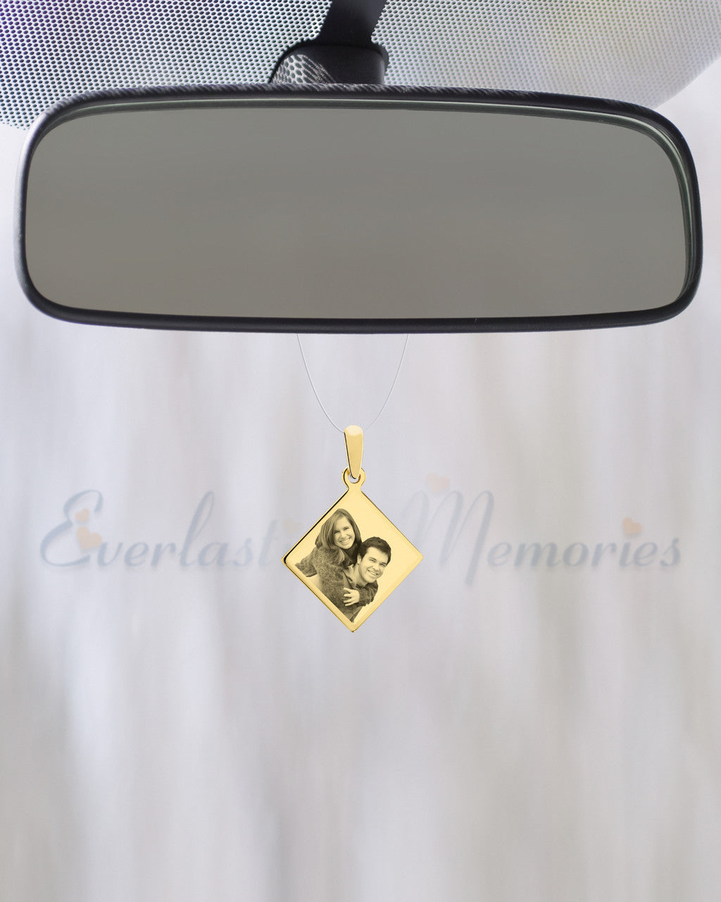 Diamond Photo Engraved Gold Plated over Stainless Guardian