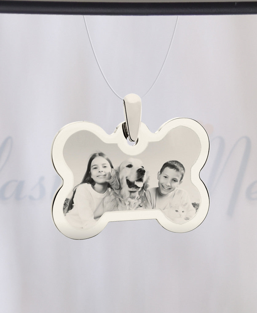 Bone Photo Engraved Silver Pet Guardian