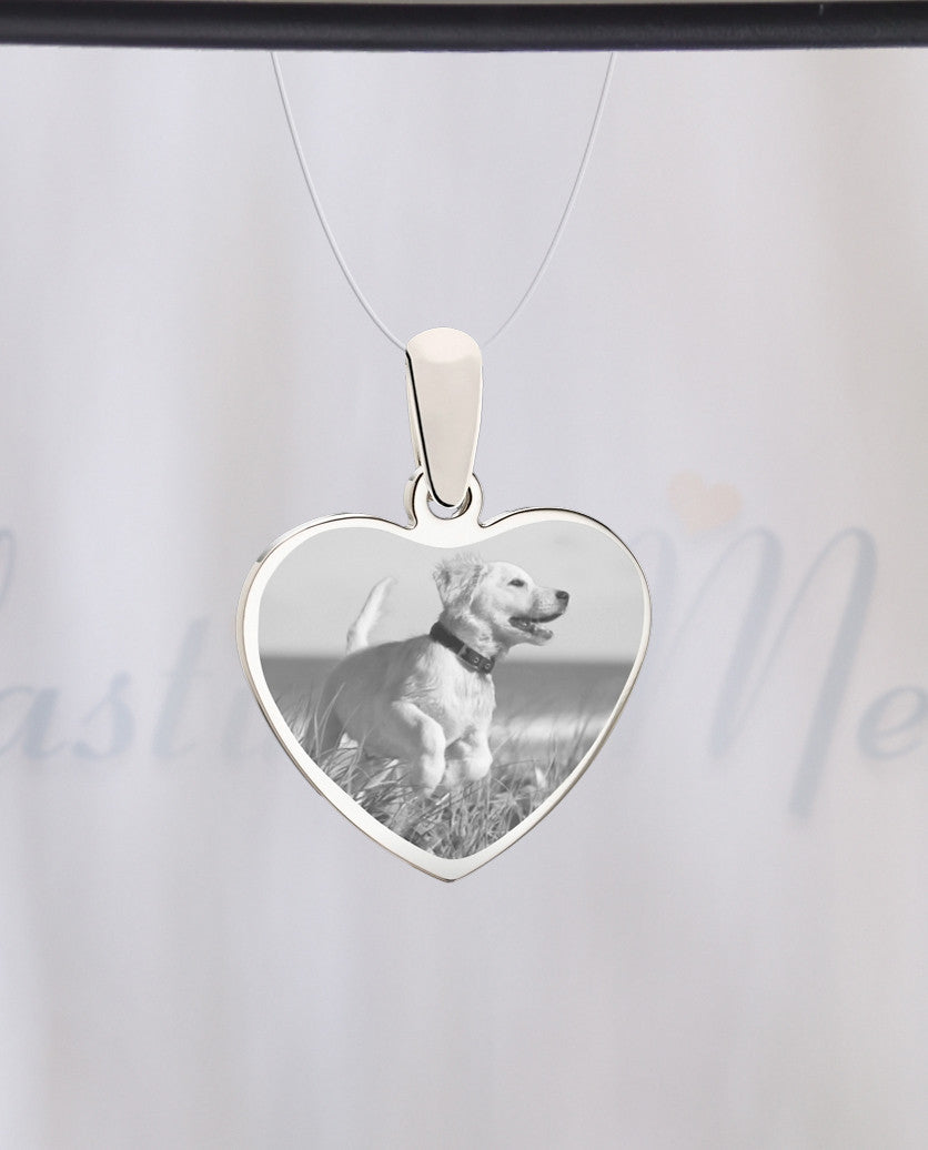 Heart Photo Engraved Stainless Pet Guardian
