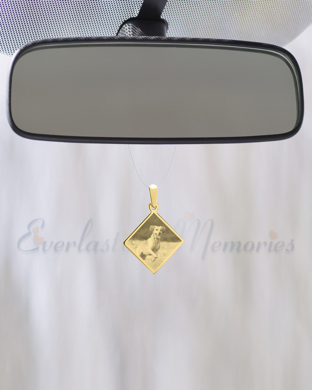 Diamond Photo Engraved Gold Plated over Stainless Pet Guardian