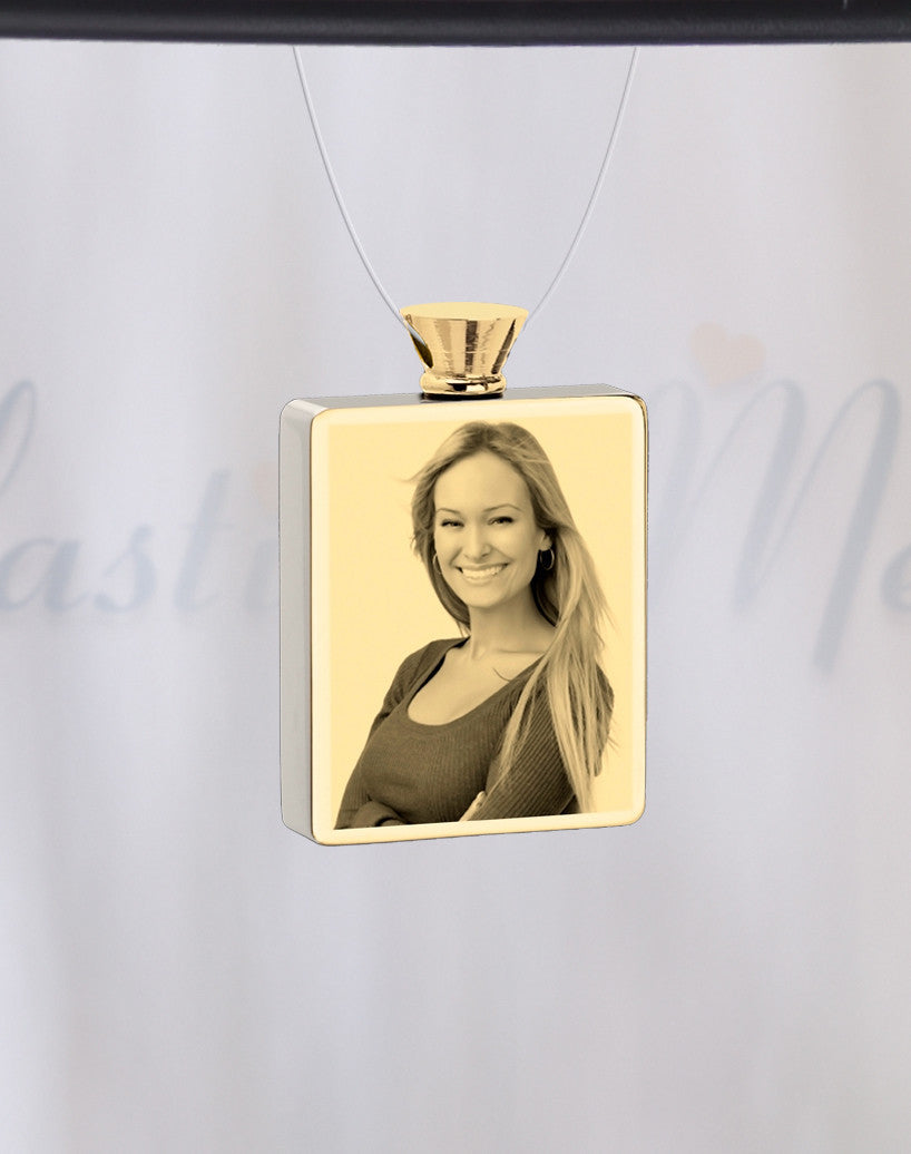 Rectangle Gold Plated Photo Engraved Ash Guardian