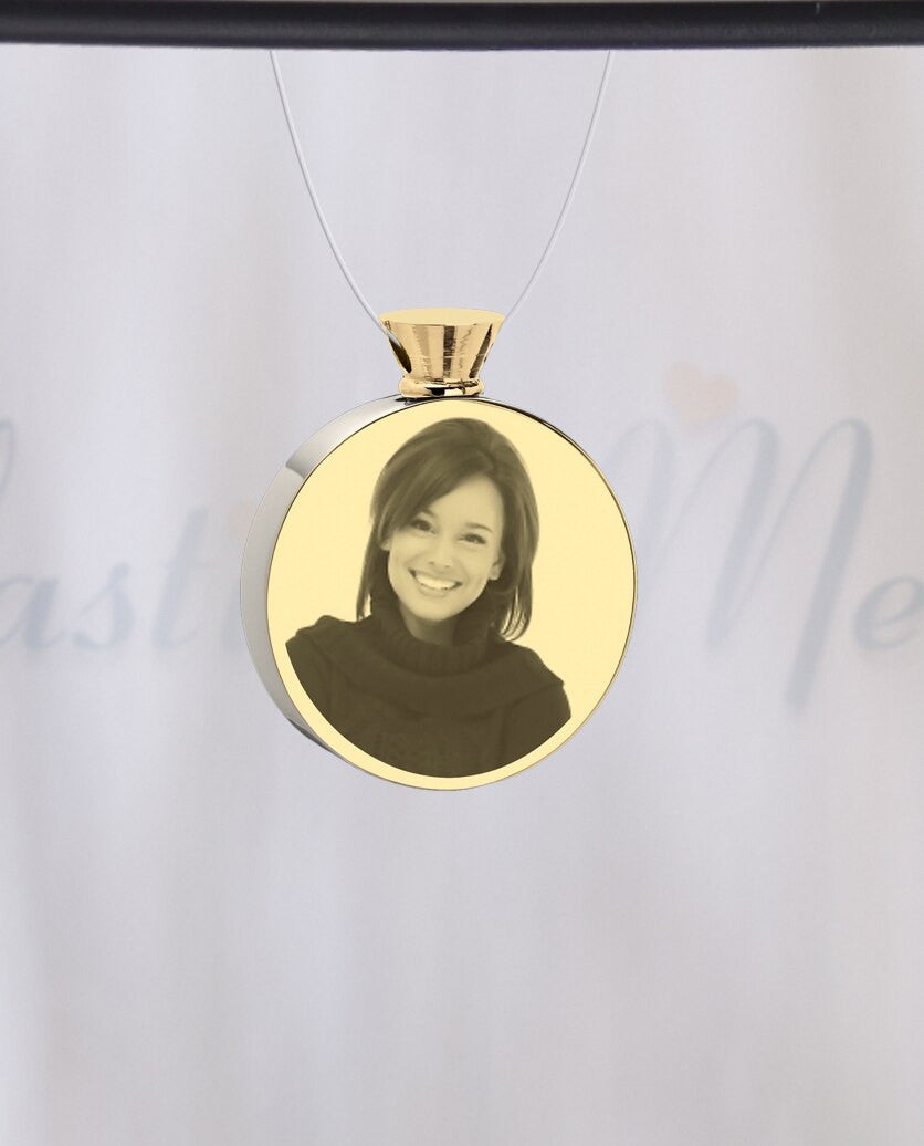 Round Gold Plated Picture Engraved Ash Guardian