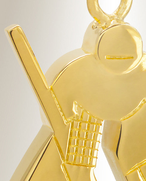 Gold Plated Hockey Player Cremation Locket