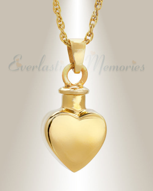 Small Heart Pendant 14K Gold Plated Memorial Locket