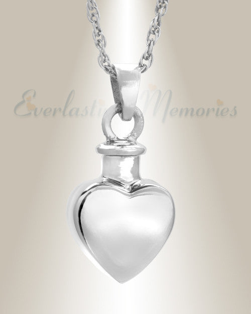 Small Heart Sterling Silver Urn Keepsake