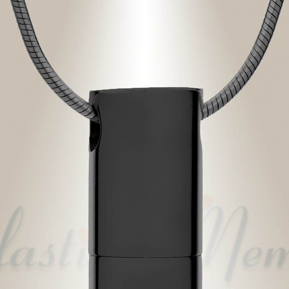 Forever Collection Black Plated Hero Cremation Necklace