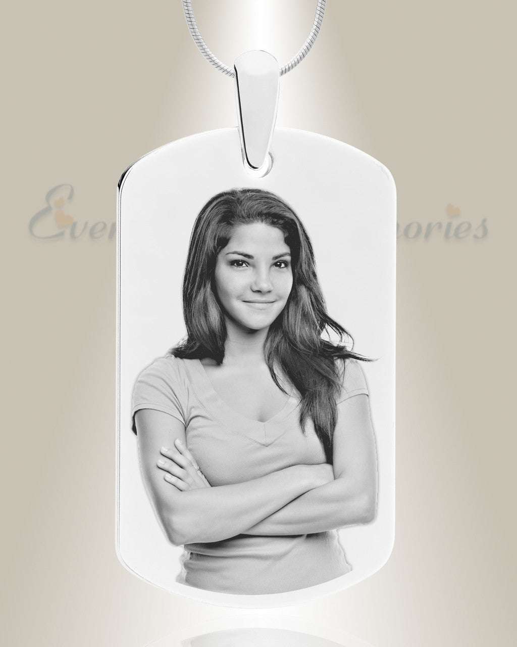 Large Dog Tag Photo Engraved Stainless Keepsake