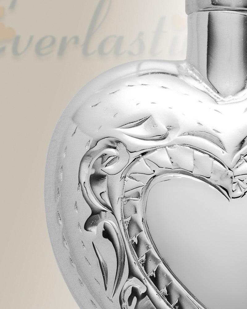 Etched Double Heart Cremation Urn Keepsake