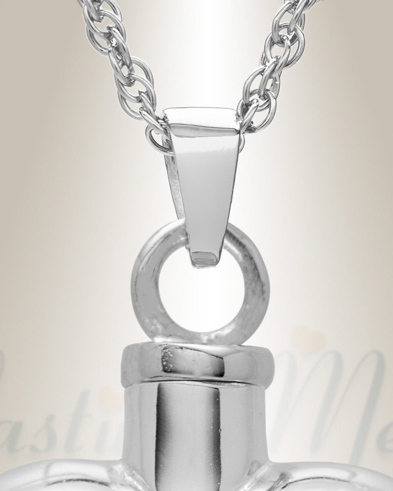 Etched Double Heart Cremation Urn Keepsake