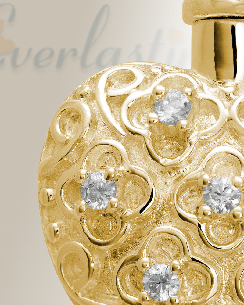 14K Gold Twinkle Heart Memorial Jewelry