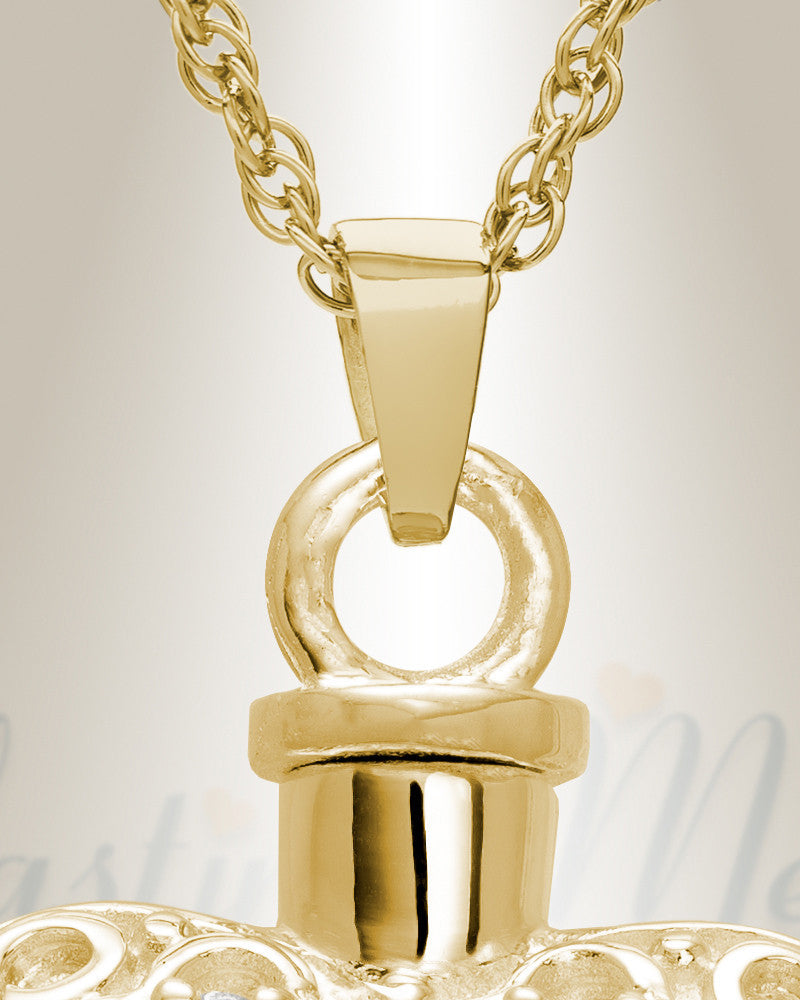 14K Gold Twinkle Heart Memorial Jewelry