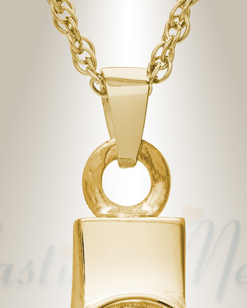 Gold Plated Devoted Paw Cross Memorial Locket