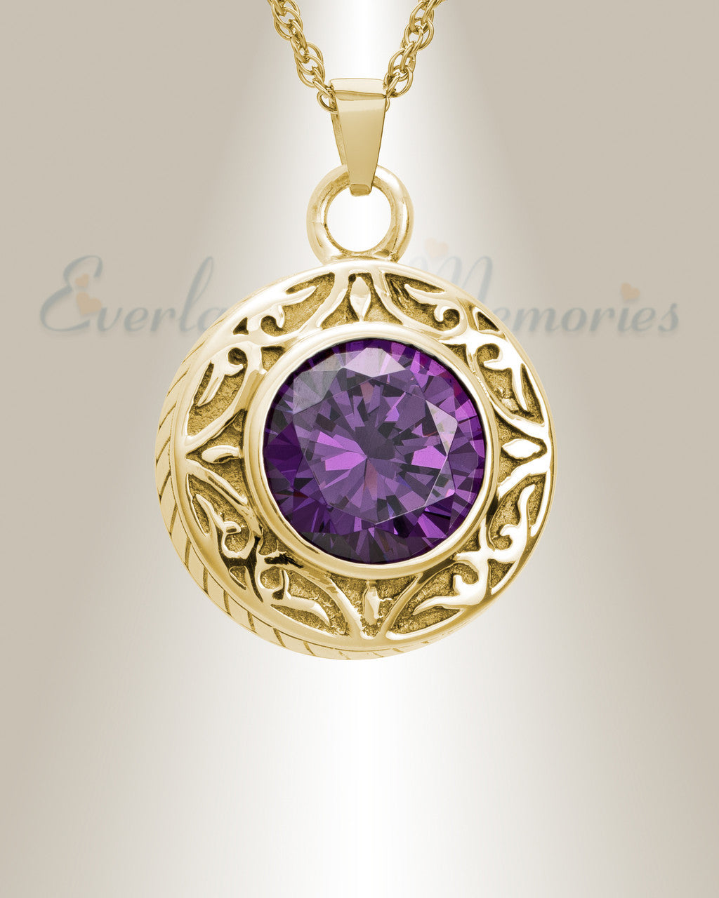 14K Gold Plum Urn Locket