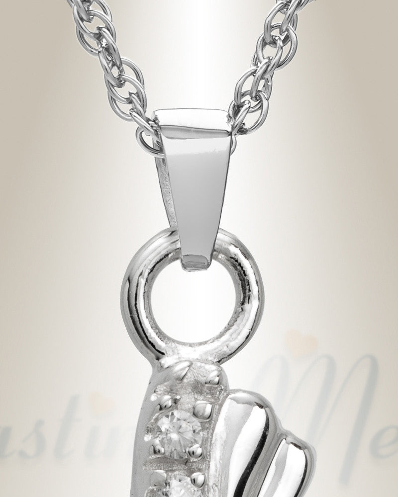 Silver Rocky Cross Memorial Locket