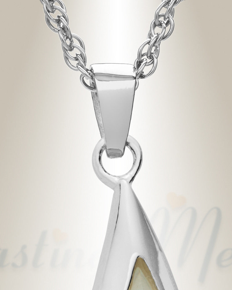 14K White Gold Sail Away Memorial Necklace