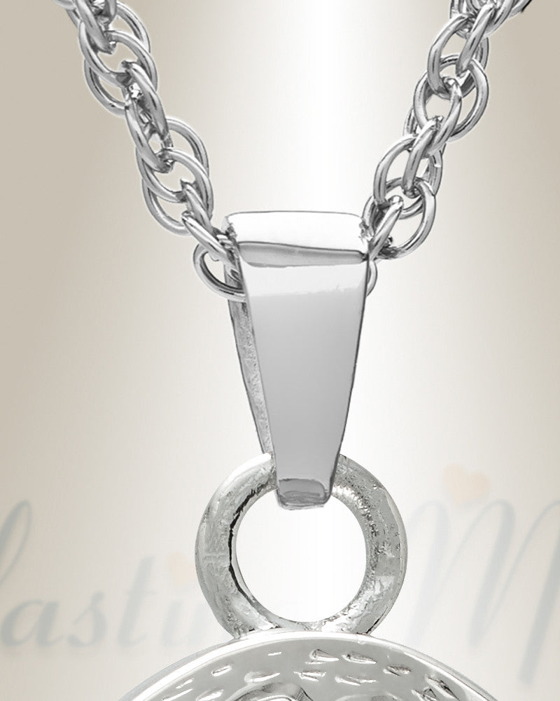 Sterling Silver Majesty Round Cremation Urn Keepsake