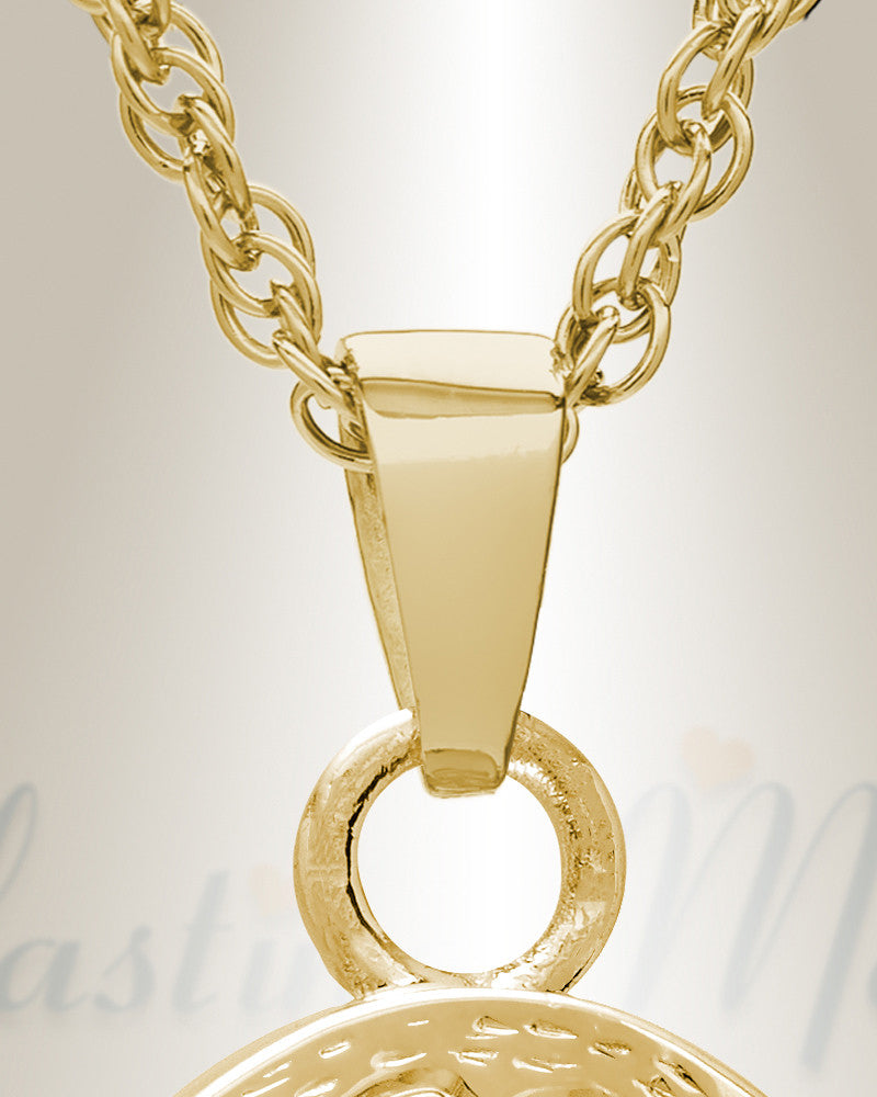 14k Gold Majesty Round Urn Keepsake
