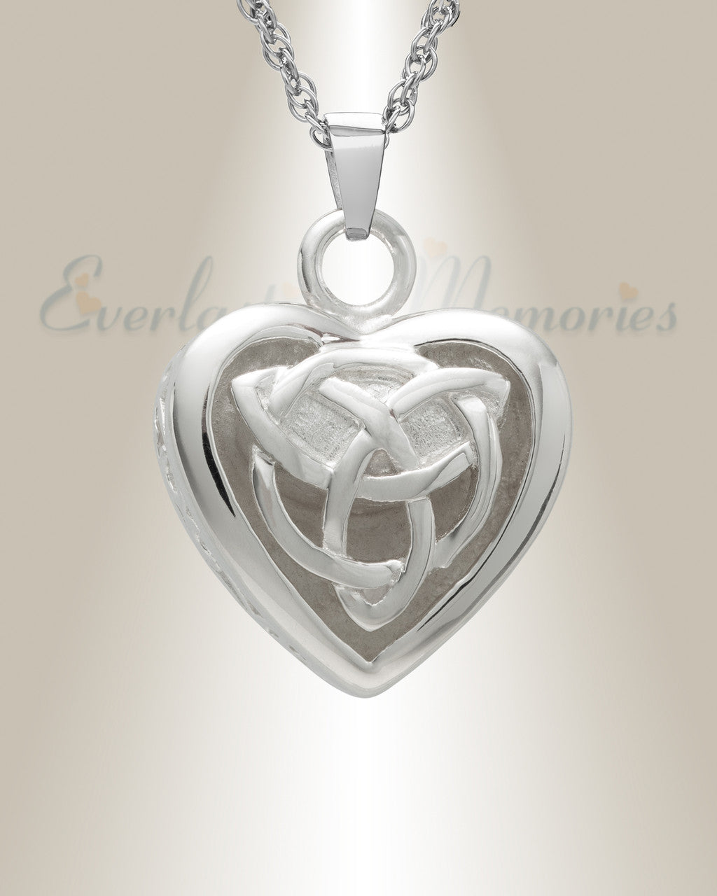 14k White Gold Transcending Heart Memorial Pendant
