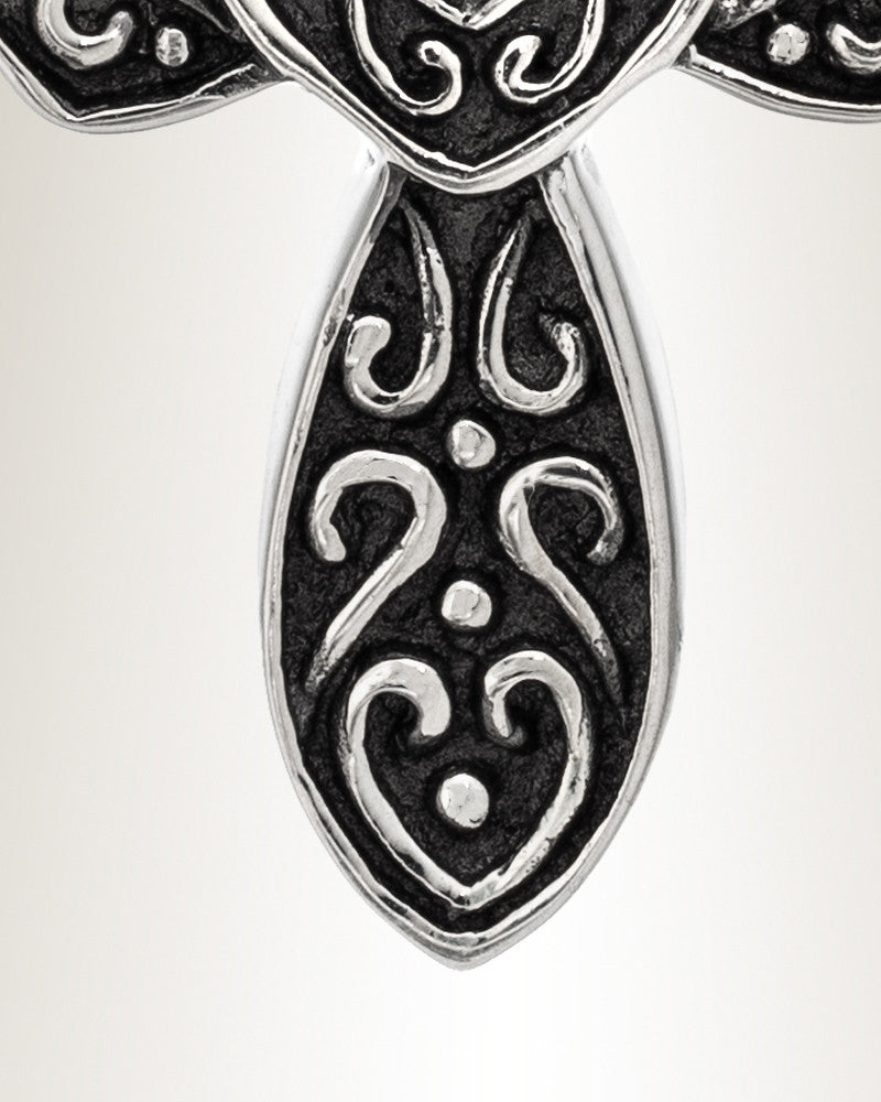 14K White Gold Cathedral Cross Urn Necklace