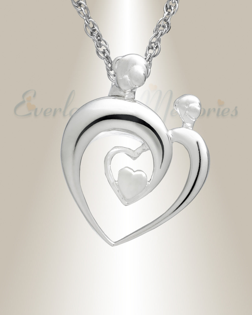 Sterling Silver Hearts Memorial Locket