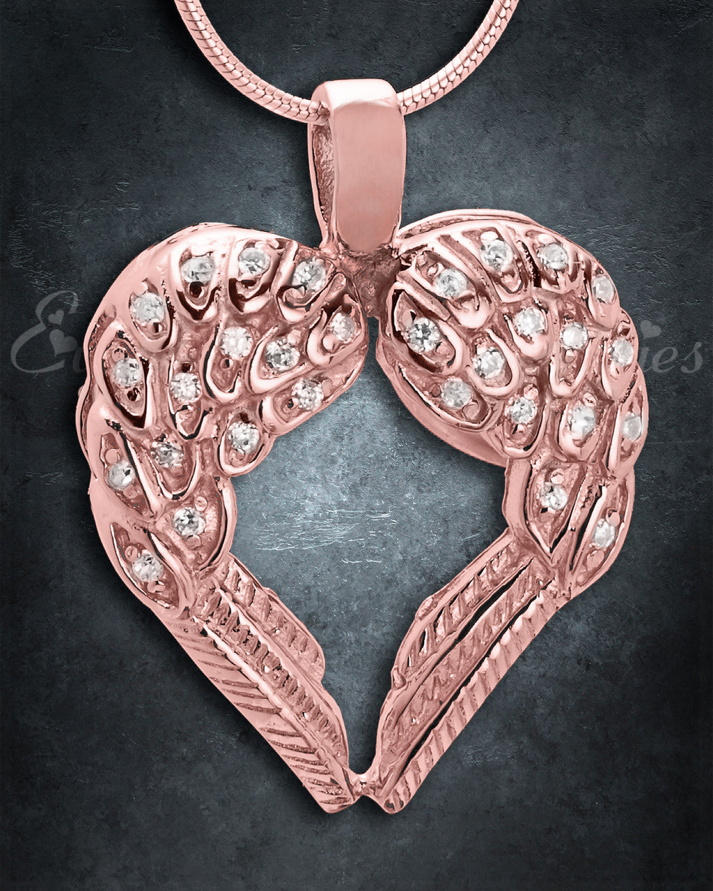 14K Rose Gold Wings of Hope Memorial Jewelry