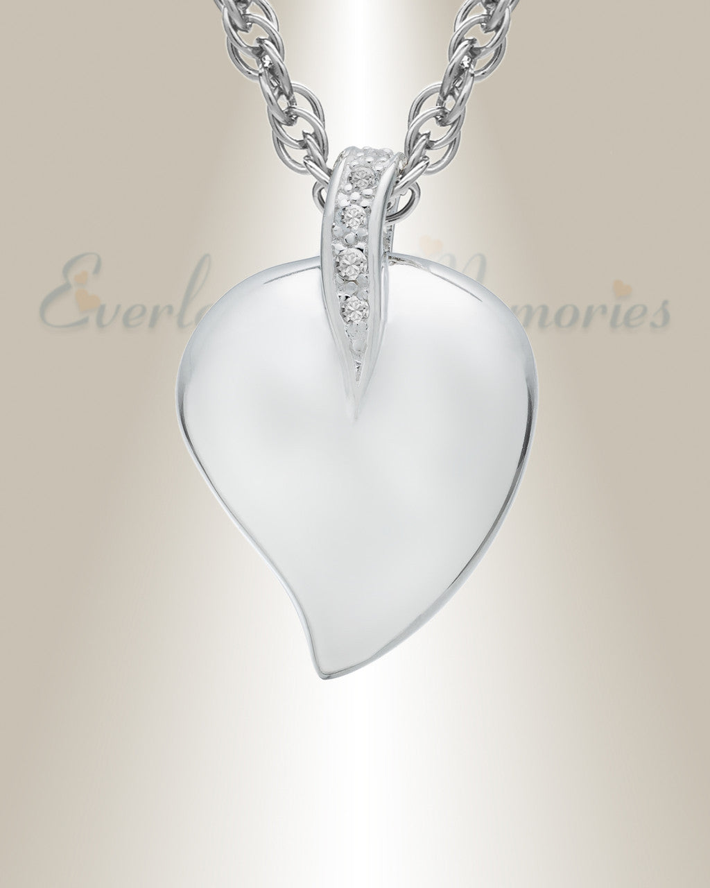 Sterling Silver Fire Heart Urn Necklace