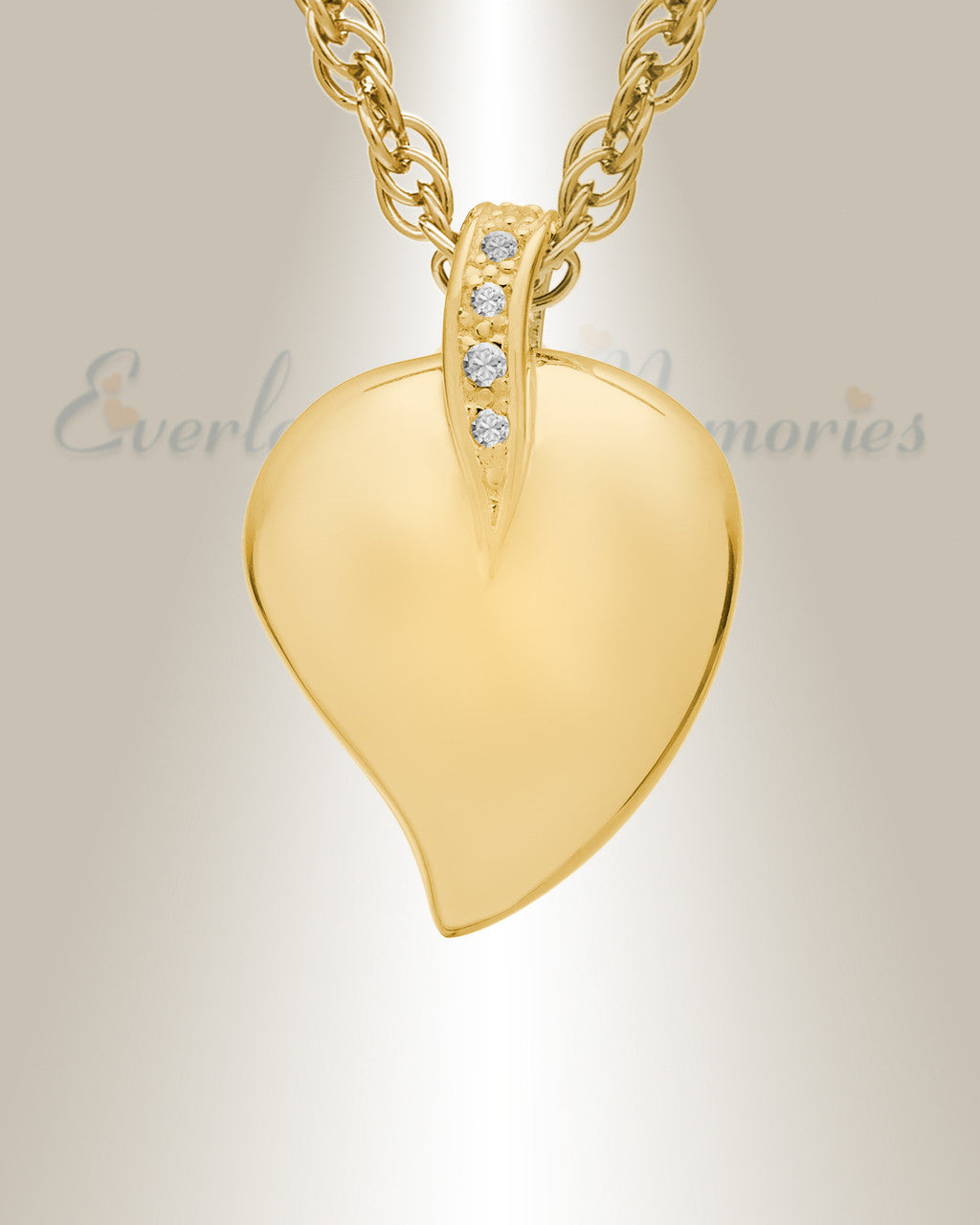 14K Gold Plated Fire Heart Cremation Keepsake