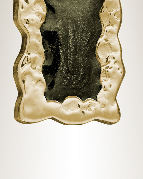 Solid 14K Gold Sagey Oak Ash Resin Jewelry