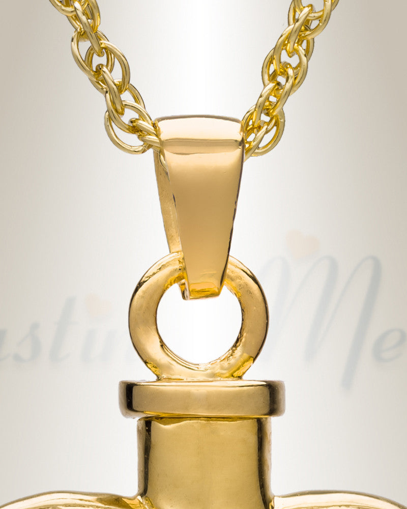 14K Gold Filigree Love Heart Urn Necklace