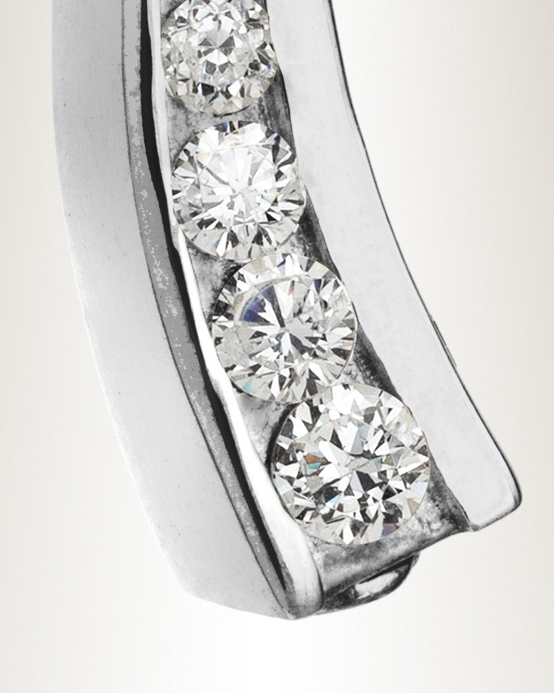 14K White Gold Leaf with Cubic Zirconia Locket Urn