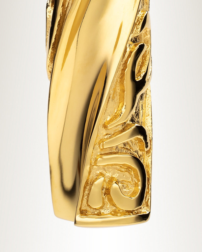 Gold Plated Stainless Twisted Cylinder Cremation Jewelry