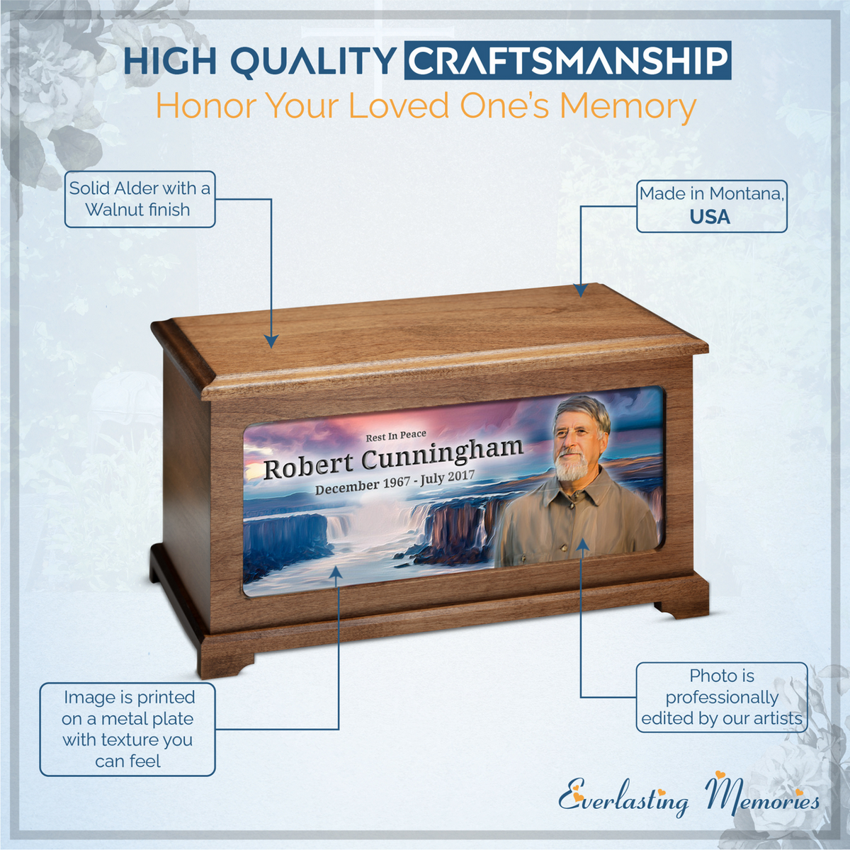 Waterfall Photo Urn For Ashes