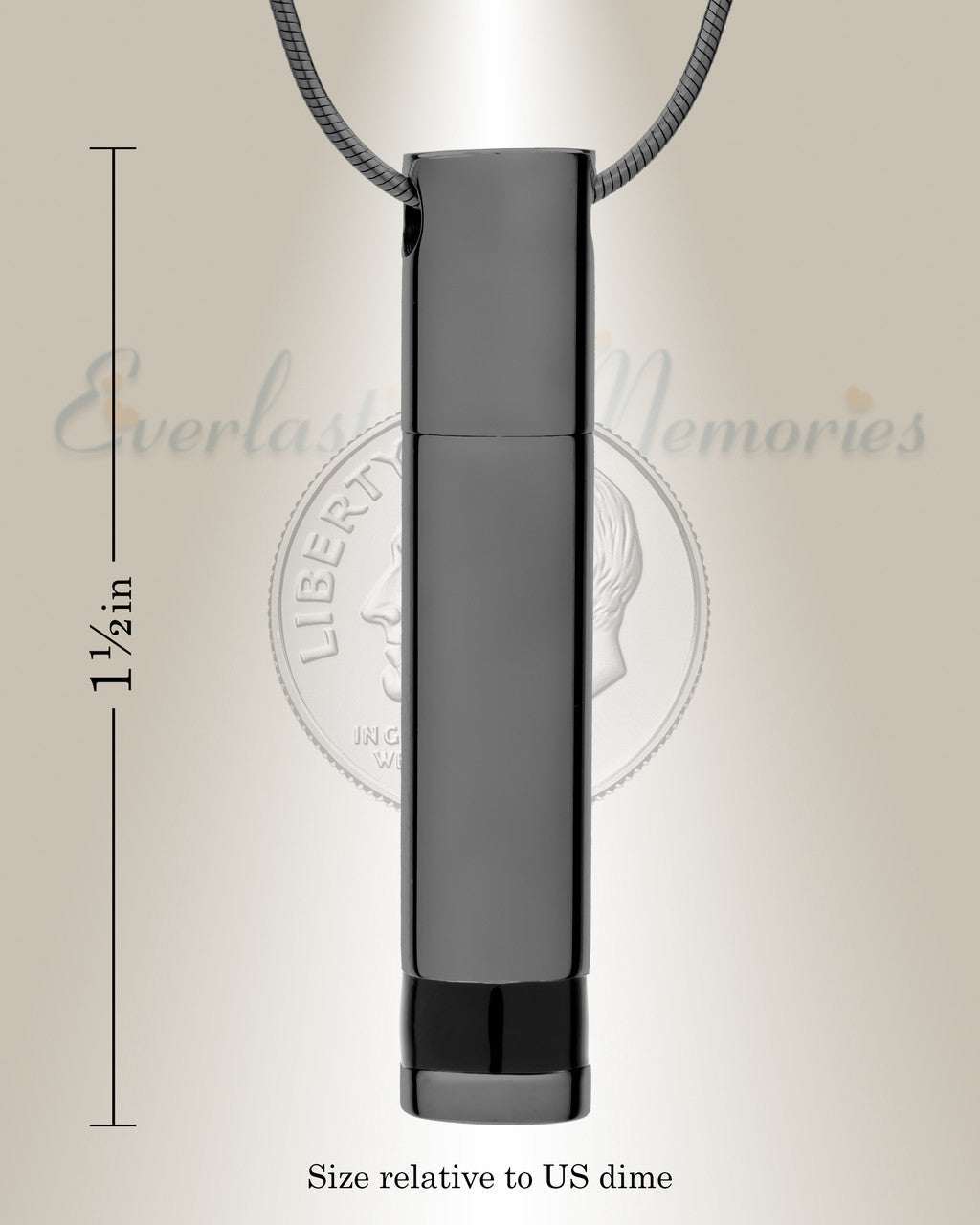 Forever Collection Black Plated Hero Cremation Necklace