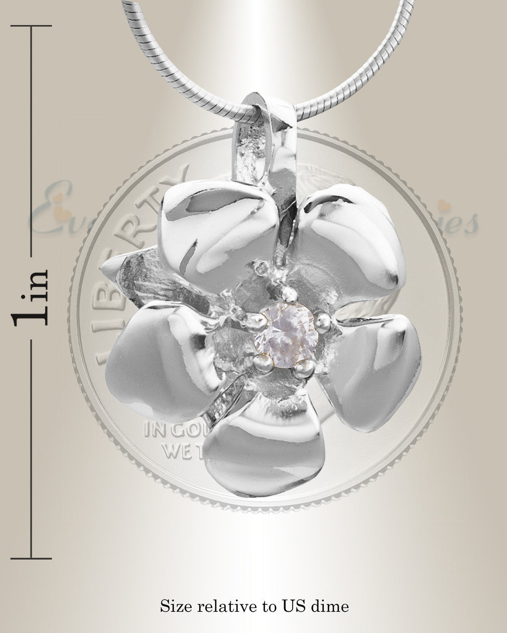 Silver Daisy Cremation Jewelry