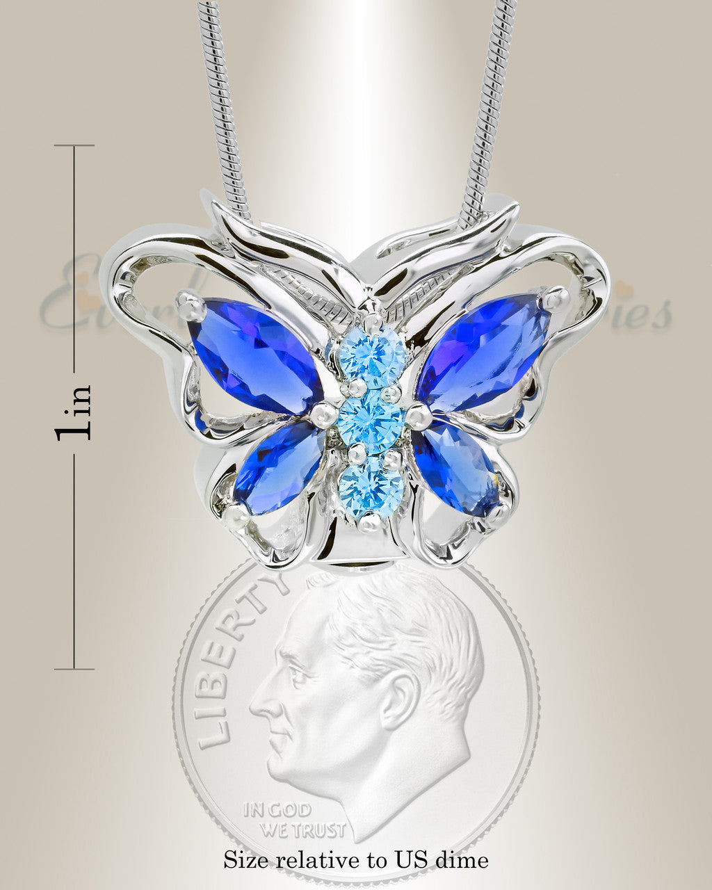 Sterling Silver Sparkle Butterfly Memorial Jewelry