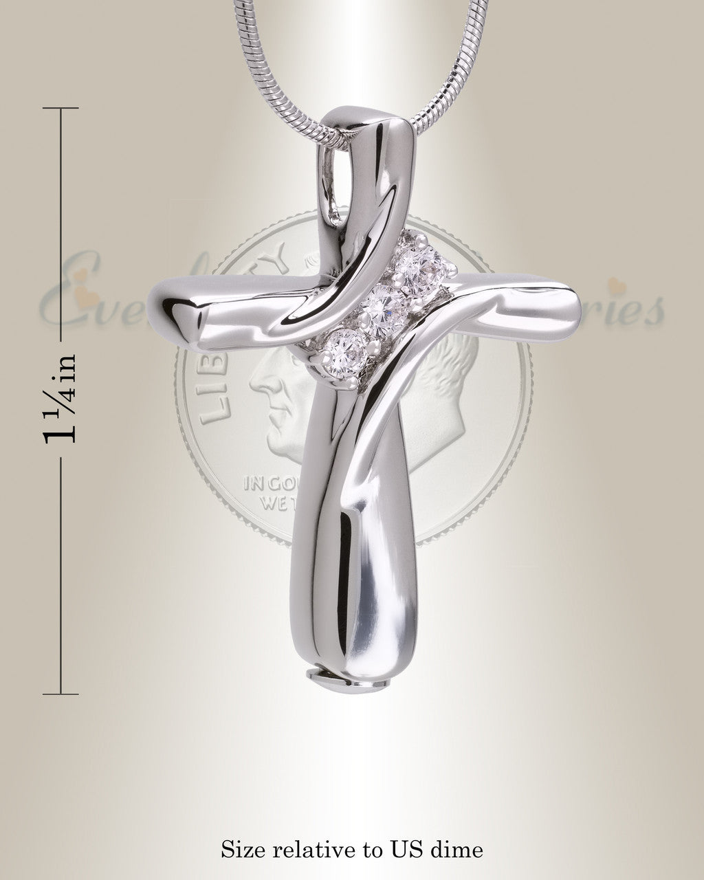Sterling Silver Stylish Cross Memorial Jewelry