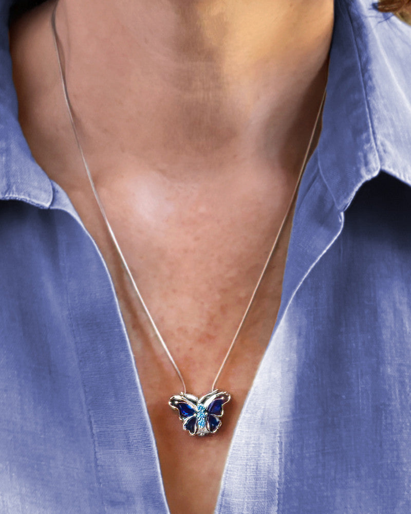 Sterling Silver Sparkle Butterfly Memorial Jewelry