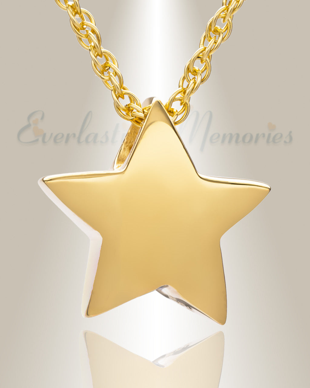 Small 14K Gold Sliding Star Cremation Urn Keepsake
